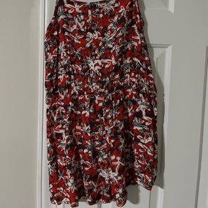 Banana republic size small romper- orange, black, and white. Floral print